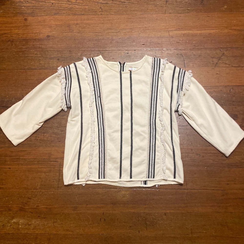 Eri + Ali Santillana Boxy Fringe Blouse #142N